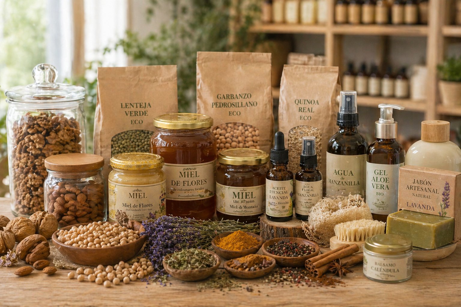 Productos de despensa ecológica del Herbolario